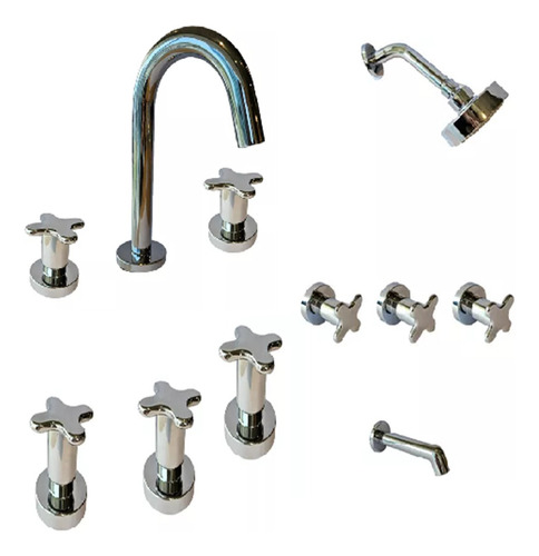 Combo Griferia Viva Nova Cruz 904011 Lav Bidet Ducha Hydros