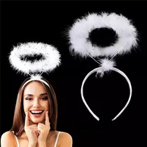 Comprar Alas De Angel Blanco Luces Led Con Aureola. Halloween Fiesta