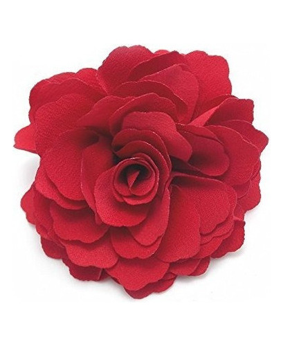 Pinza De Pelo De Flor De Camelia Meilliwish Y Broche (rojo)