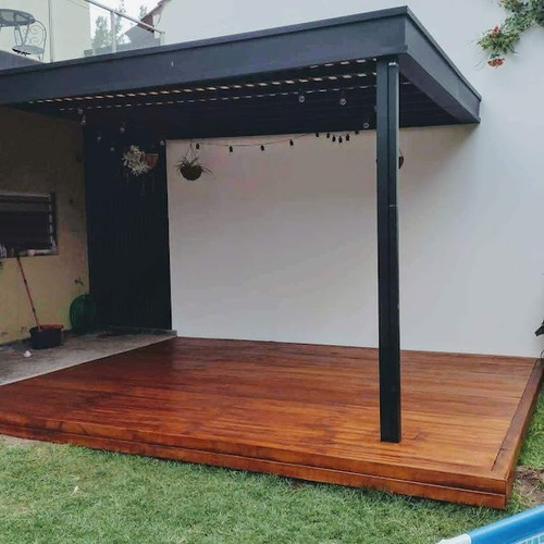 Pergolas De Hierro Y Madera Con Chapa Colocada X M2
