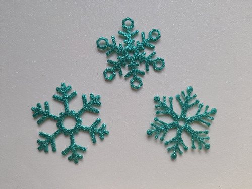 Copos De Nieve Frozen - Goma Eva Glitter (40 U Total) Verde Esmeralda Copos De Nieve Frozen 4.6 Cm.