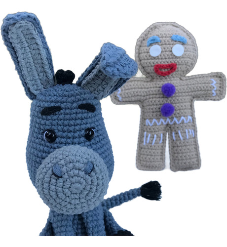 Jengi Y Burro Amigurumis Muñecos Tejidos Personajes De Shrek