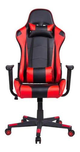 Cadeira Gamer Reclinável Couro Pu Preta E Vermelha Pel-3012