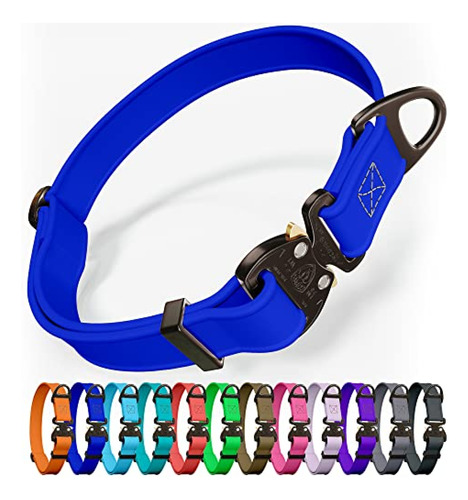 Collar De Perro Ajustable Y Resistente Azul Real Impermeable