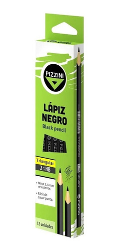 Lapices Pizzini Negro 2=hb Caja X 12 Unidades Canalejas