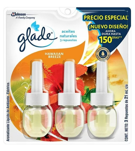 Glade Ambientador Electrico Repuesto 21ml Pack De 3 Unidades