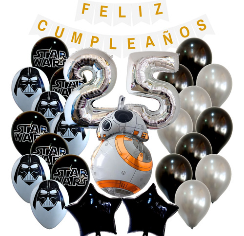 Combo Kit Globos Deco Fiesta Star Wars