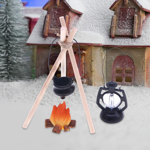 3 Kits De Campamento Para Casa De Juego De Lámparas Negras