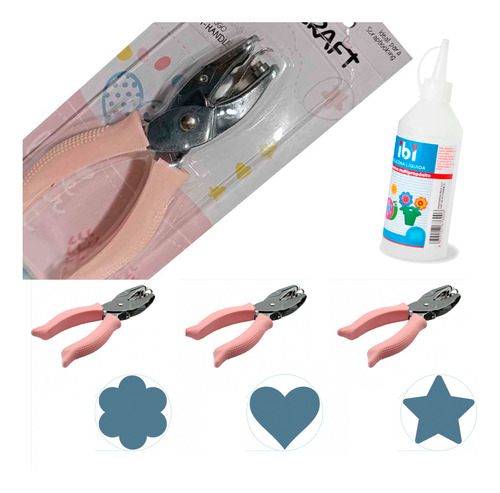 Kit 3 Pinzas Sacabocados Perforadora Silicona Liquida