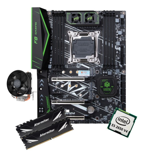 Kit Gamer Placa Mãe X99 Huananzhi F8 Xeon E5 2650 V4 64gb Co