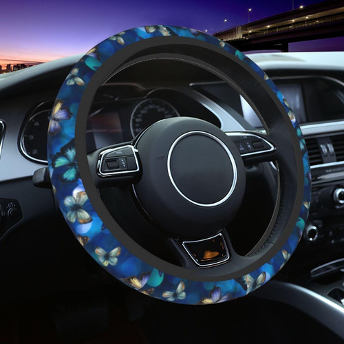Fundas Para Volante De Mariposa Azul, Ajuste Universal, De Y
