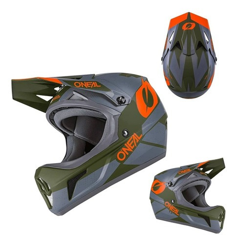 Casco Bicicleta Downhill Oneal Sonus Deft Gris/ Verde