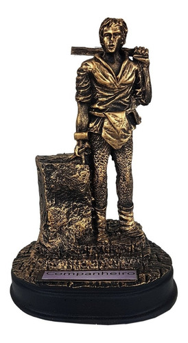 Estatua Companheiro Maçom Maçonaria Maçônica Dourado Resina