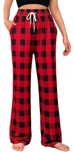 Pantalones De Pijama Elásticos A Cuadros Con Cordones Y Pant