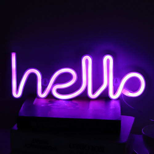 Letrero Led De Neón Con Letras De Saludo Para Decoración De
