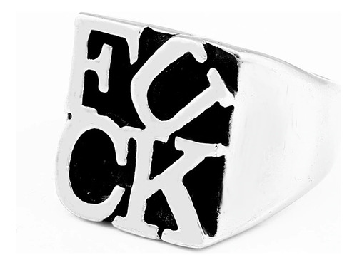 Anillo Punk Fuck En  Acero Inoxidable 316l Unisex