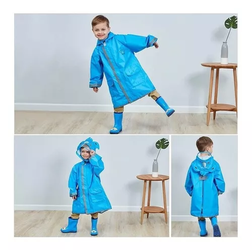 Chubasquero para niños y niñas, poncho de lluvia para niños, chaqueta de  lluvia con capucha de dibujos animados 3D, ropa impermeable para niños,  talla