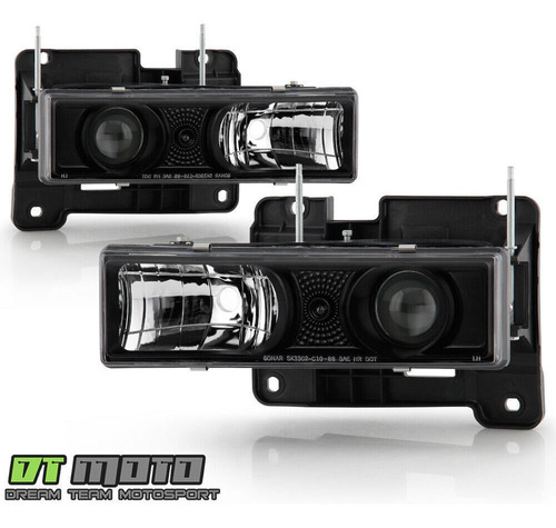 Par Faros Negro Led Chevrolet C3500 Cheyenne 1990 7.4l