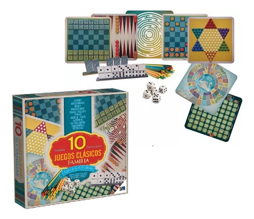 10 Juegos De Mesa, Tradicionales Damas, Ajedrez, Domino, Oca