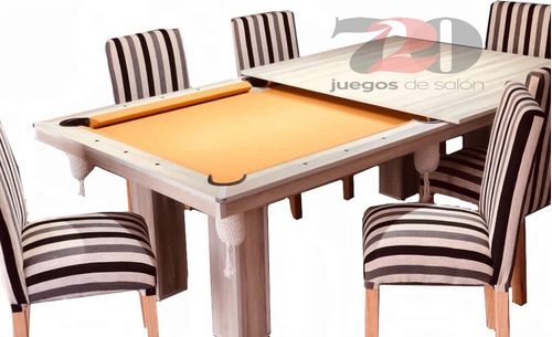 Mesa De Pool Con Tapa Comedor Ping Pong Y 6 Sillas