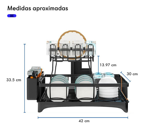 Escurridor De Trastes Acero Inoxidable 2 Niveles Drenaje Aut