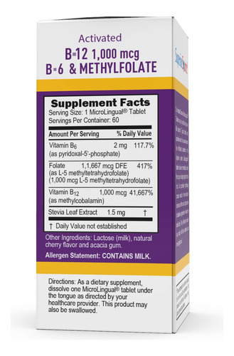 Superior Source B12 Metilcobalamina 1000 Mcg 60 Tabletas