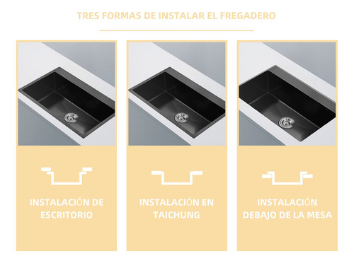 Fregadero De Cocina De Acero Inoxidable 80x45 Con Accesorios