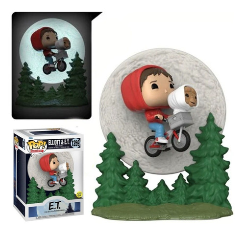 Funko Pop! Deluxe Elliot Y E.t. En Bicicleta Glow In Thedark