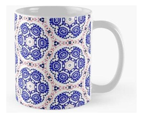 Taza Flores De Crochet Azules Calidad Premium