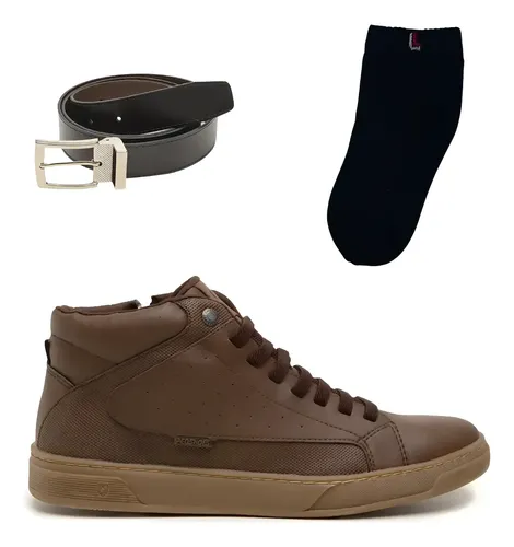 Tenis Sapatenis Masculino Casual Prático Leve Cinto Meia