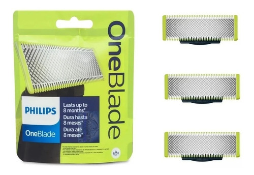 Kit 3 Lamina Refil Oneblade Qp210 One Blade Pro Original