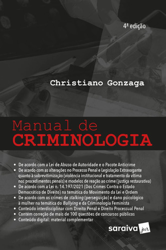 Manual De Criminologia - 4ª Edição 2023 -christiano Gonzaga