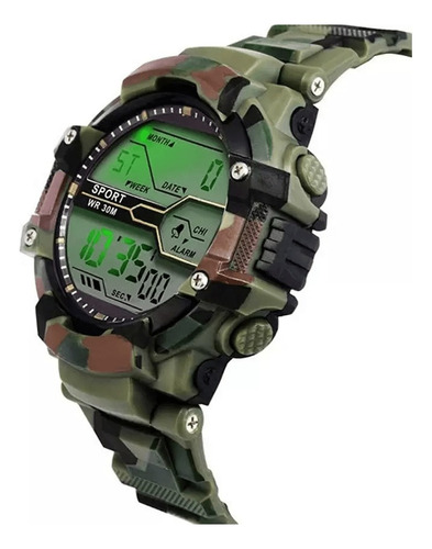 Reloj Hombre Deportivo Digital Multiuso Camuflado Militar.