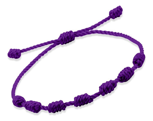 2 Pulseras Tejida Hecho A Mano 7 Nudos Estilo Bohemio B678