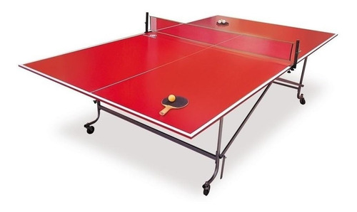 Mesa de ping pong Diversiones Bago Tijera fabricada en MDF color rojo