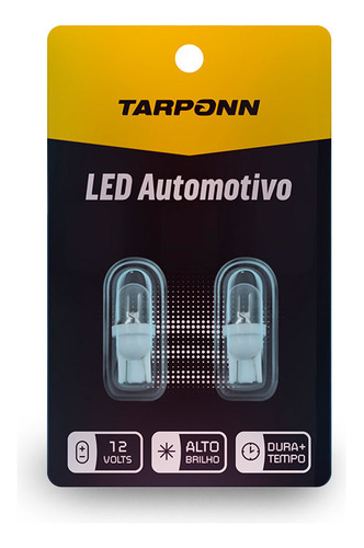 Par Lâmpada Led Pingo T10 6000k 1 Led Convex 12v Tarponn