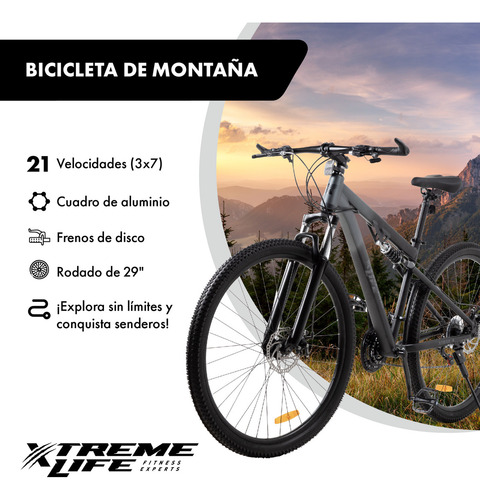 Bicicleta De Montaña Mountain Bike R29 Doble Suspensión Freno De Disco Marco De Acero Xtreme Life