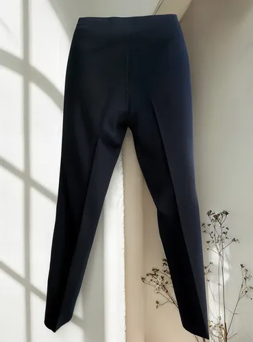 Pantalón Negro, En Crepe, Recto, Dama, Clásico. T.s/m.