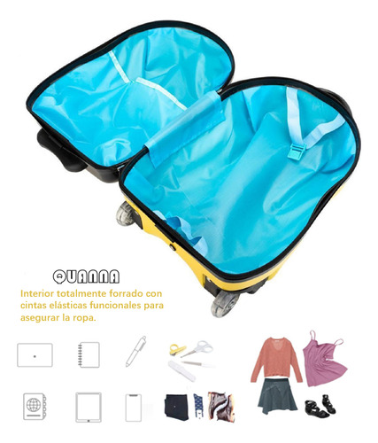 Maleta Para Viaje 16in 3d Mango Retractil Ruedas Dobles 360°