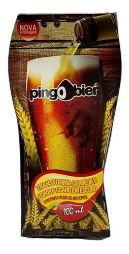 Pingo Bier cerveja ou chopp escuro em segundos kit 03 unidades de 100ml