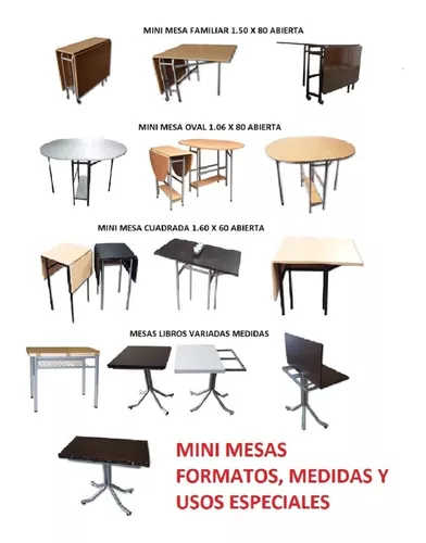 Mini Mesa Extensible Plegable Apertura Automatica Mesa Cocina Arrime Caño  1.2 X 60 Abierta Minimesa Practimesa