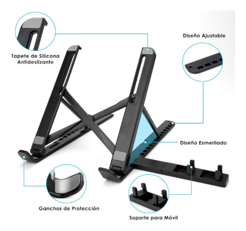 Soporte Para Laptop Ajustable Portátil Plegable Base Celular