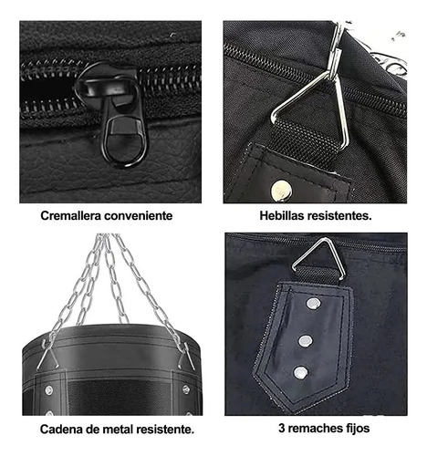 Banna Saco De Boxeo Profesional 120cm, Bolsa De Boxeo De 11 Piezas, Saco De Entrenamiento, Saco De Box Para Kickboxing, Entrenamiento De Gimnasio En Casa,negro