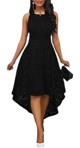 Vestido negro con online cola de pato