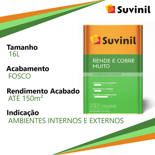 Tinta Acrílica Rende E Cobre Muito Suvinil 16l Ouro Branco