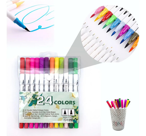Pen Brush Pen Pen Pen Pen Two Bridges, Kit De Letras De 24 N