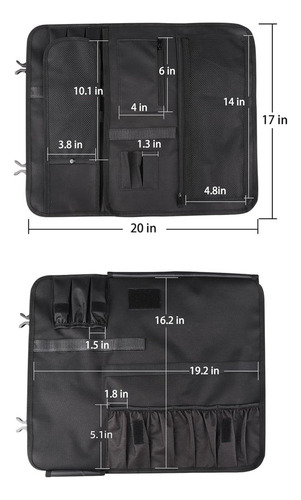 D Bolsa Enrollable For Cuchillo De Chef, Portátil,