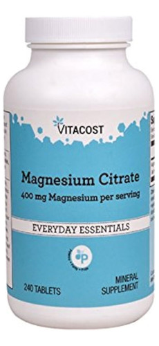 Citrato De Magnesio Vitacost - 400 Mg - 240 Tabletas