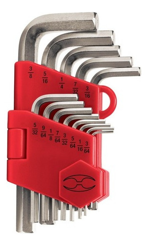 Imagen 1 de 10 de Juego Set 13 Llaves Allen Pulgadas Cortas Truper 15545