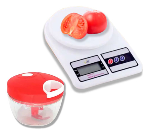 Kit Versátil Mini Balança E Processador Nutricional